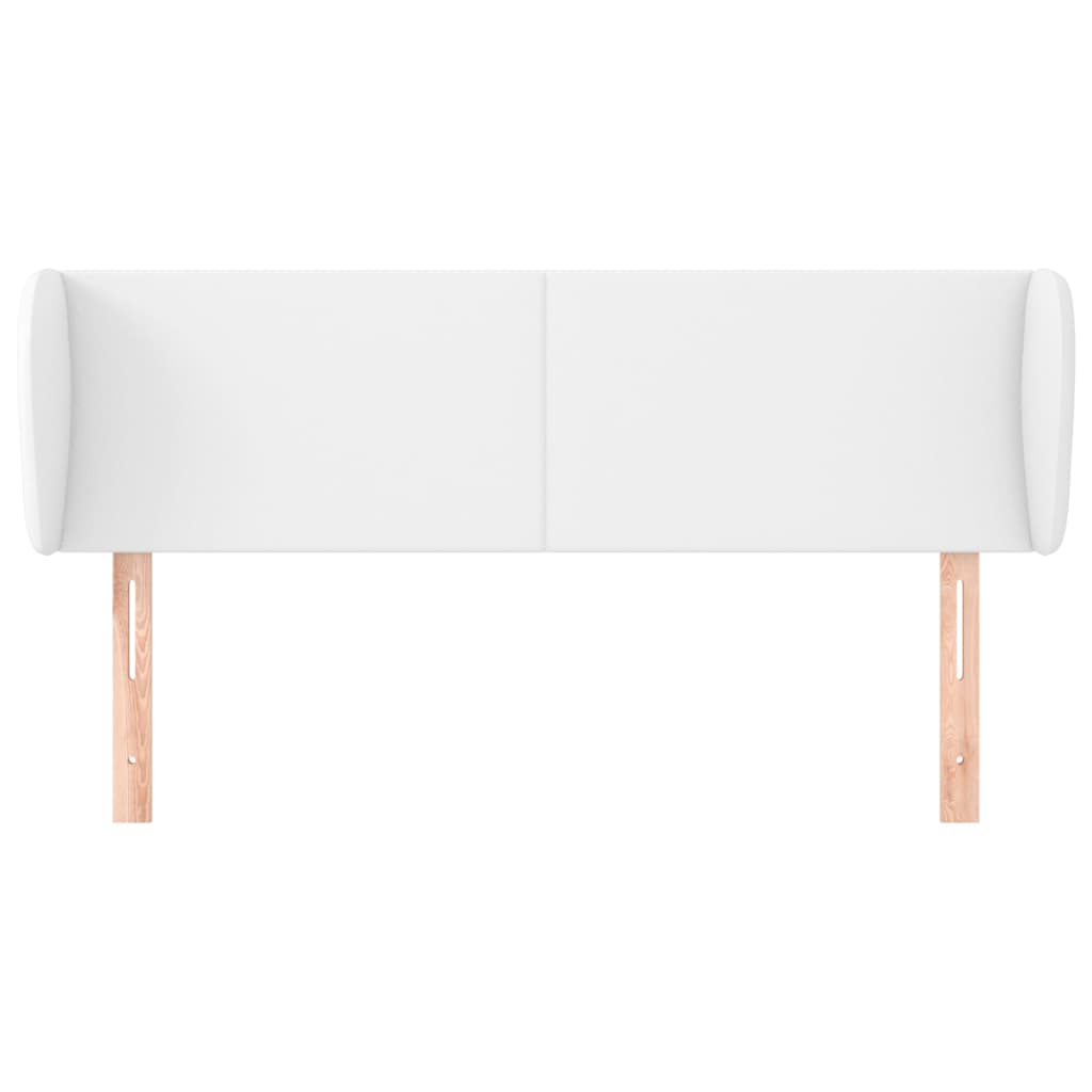 vidaXL Tăblie de pat cu aripioare, alb, 147x23x78/88cm piele ecologică