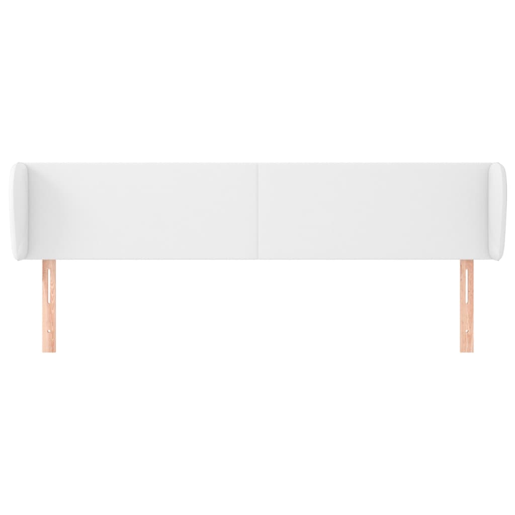 vidaXL Tăblie de pat cu aripioare alb 163x23x78/88 cm piele ecologică vidaXL Tăblie de pat cu aripioare alb 163x23x78/88 cm piele ecologică