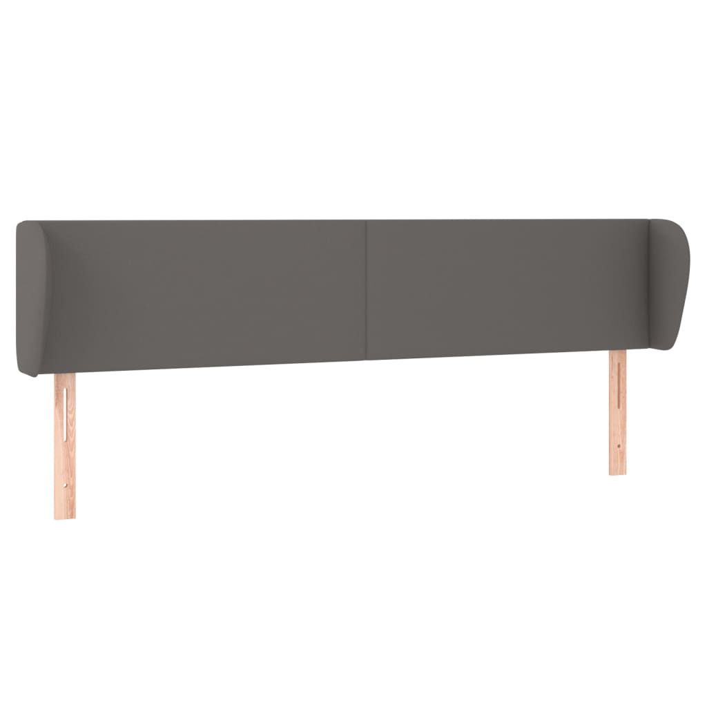 vidaXL Tăblie de pat cu aripioare gri 183x23x78/88 cm piele ecologică