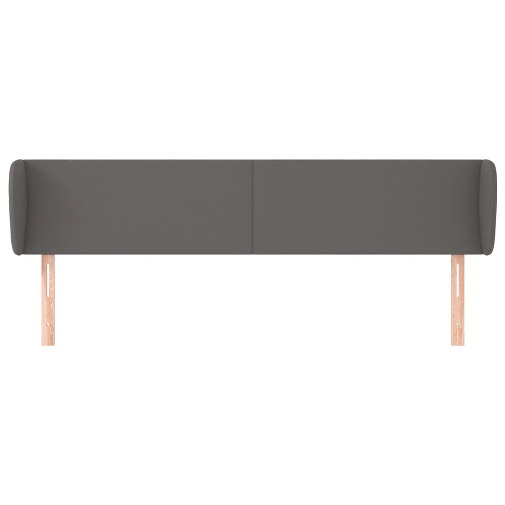 vidaXL Tăblie de pat cu aripioare gri 183x23x78/88 cm piele ecologică