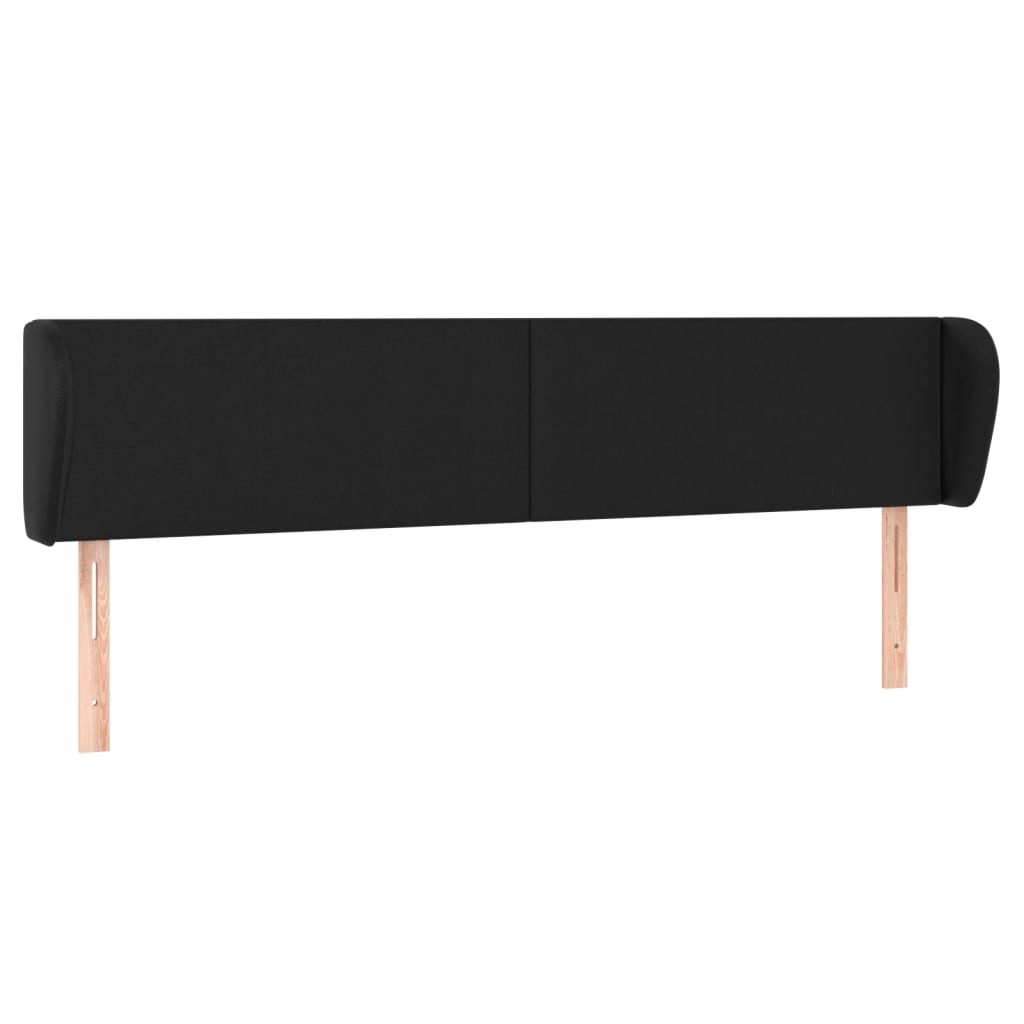 vidaXL Tăblie de pat cu aripioare negru 203x23x78/88cm piele ecologică