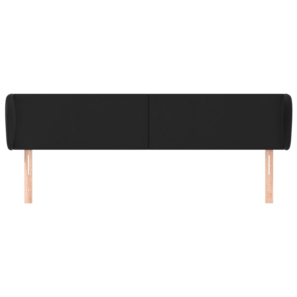 vidaXL Tăblie de pat cu aripioare negru 203x23x78/88cm piele ecologică