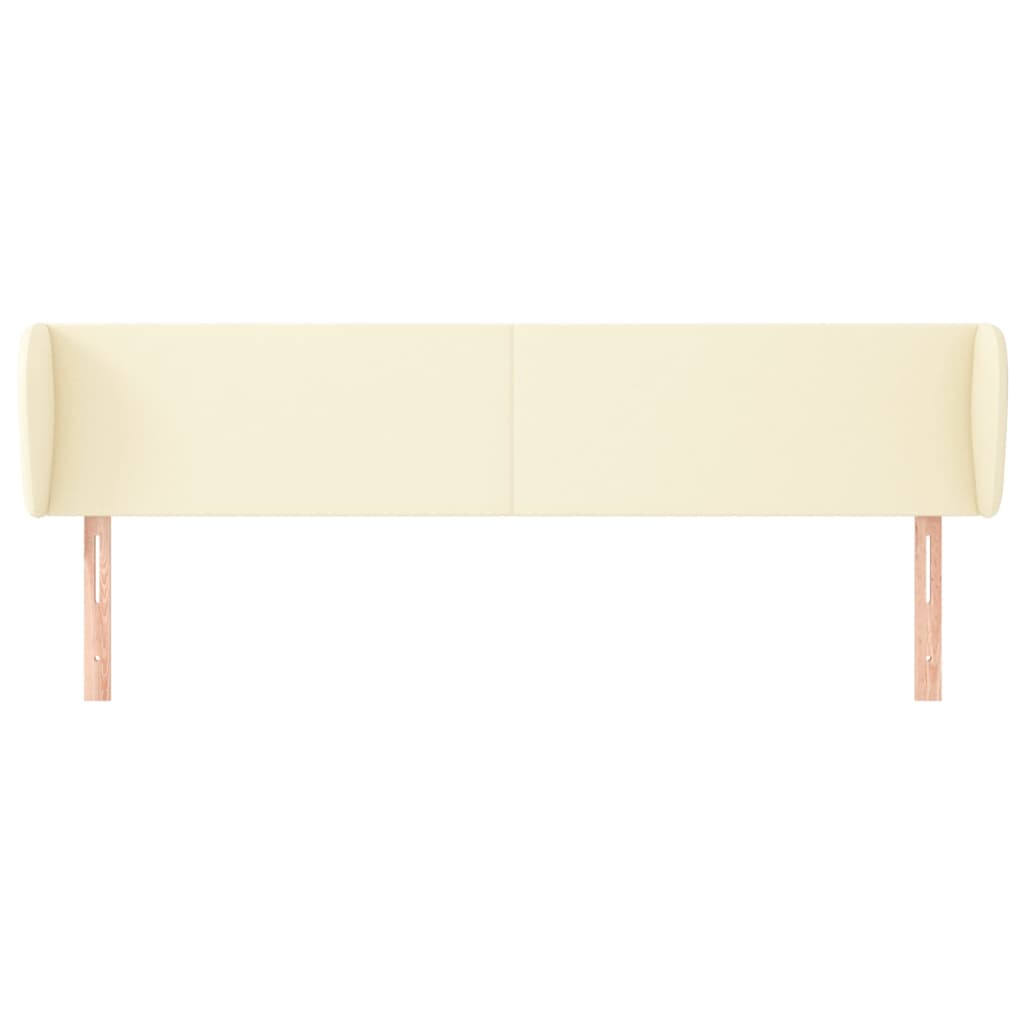 vidaXL Tăblie de pat cu aripioare crem 203x23x78/88 cm piele ecologică