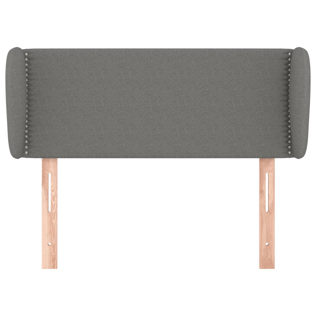vidaXL Tăblie de pat cu aripioare gri închis 83x23x78/88 cm textil