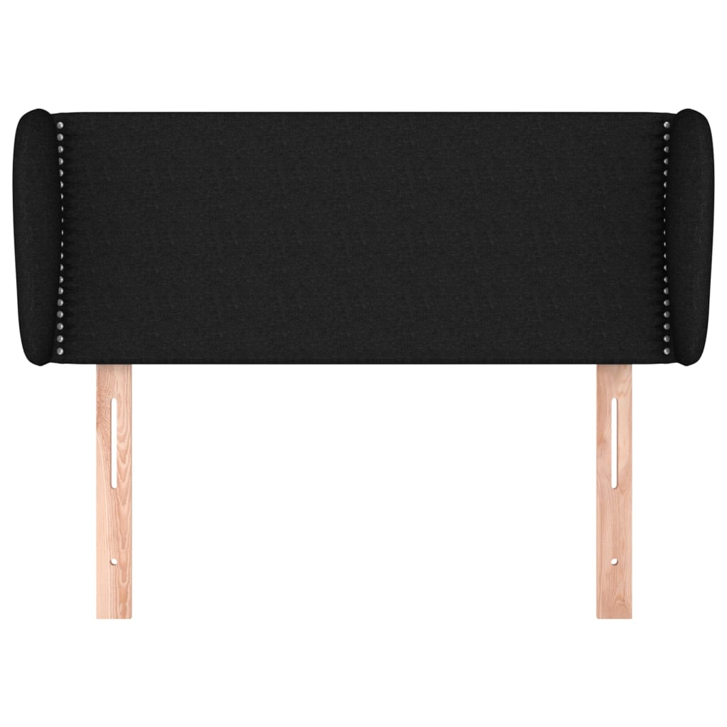 vidaXL Tăblie de pat cu aripioare negru 83x23x78/88 cm material textil