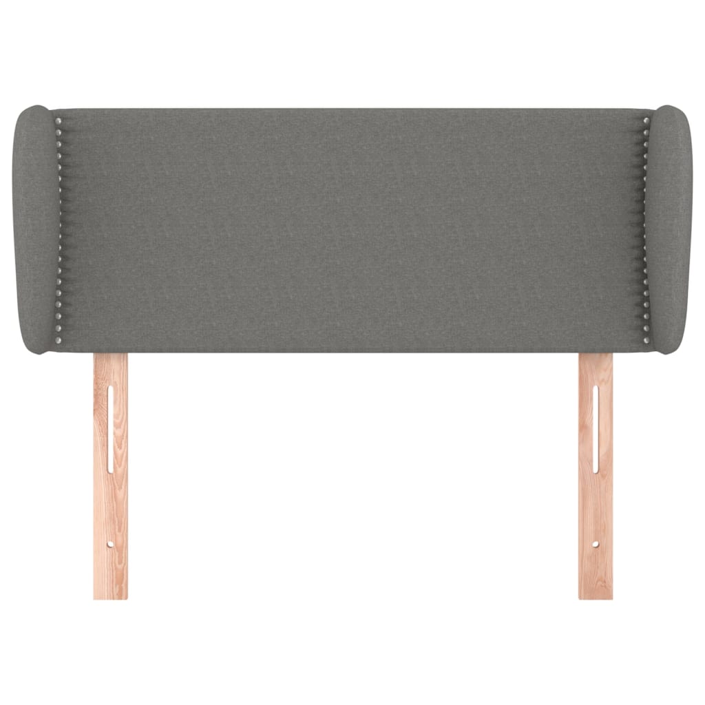 vidaXL Tăblie de pat cu aripioare gri închis 103x23x78/88 cm textil