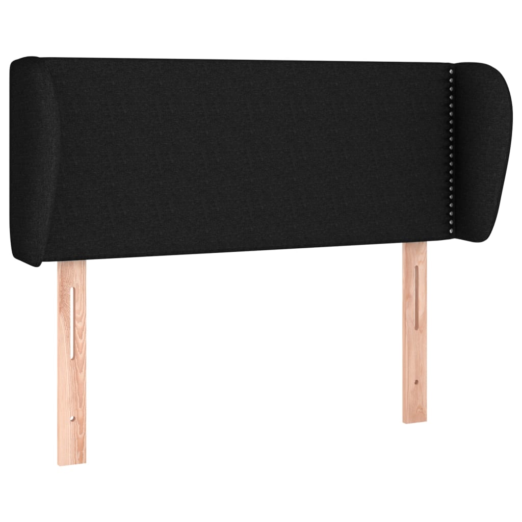 vidaXL Tăblie de pat cu aripioare negru 103x23x78/88 cm textil