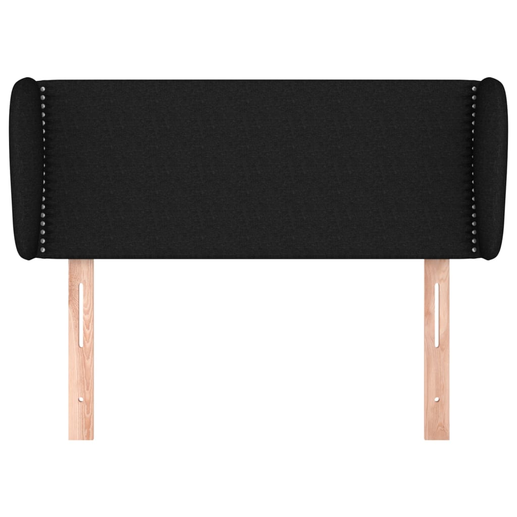 vidaXL Tăblie de pat cu aripioare negru 103x23x78/88 cm textil