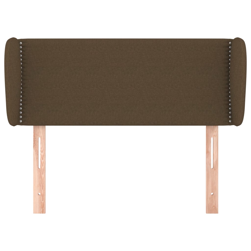 vidaXL Tăblie de pat cu aripioare maro închis 103x23x78/88 cm textil