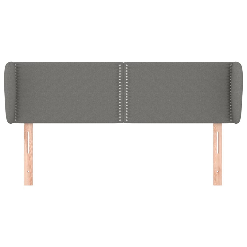 vidaXL Tăblie de pat cu aripioare gri închis 147x23x78/88 cm textil vidaXL Tăblie de pat cu aripioare gri închis 147x23x78/88 cm textil