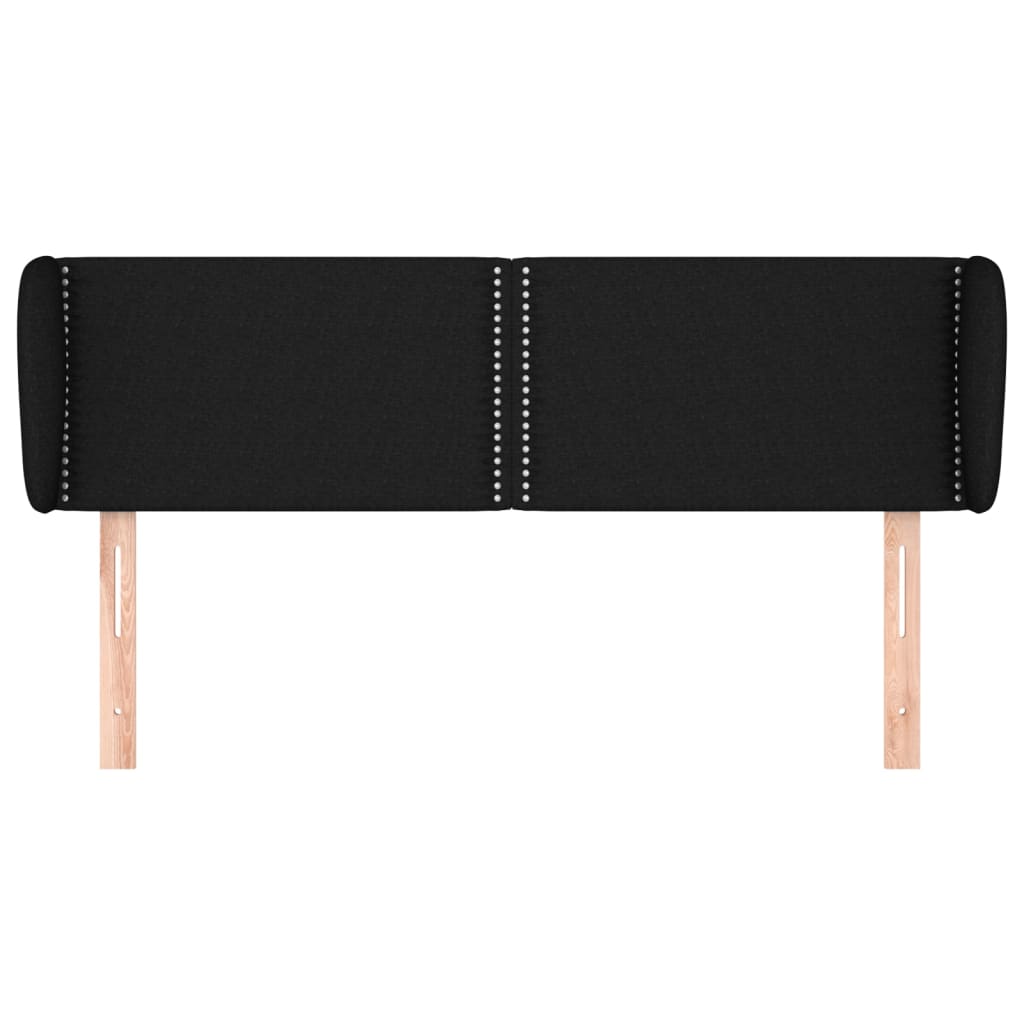 vidaXL Tăblie de pat cu aripioare negru 147x23x78/88 cm textil