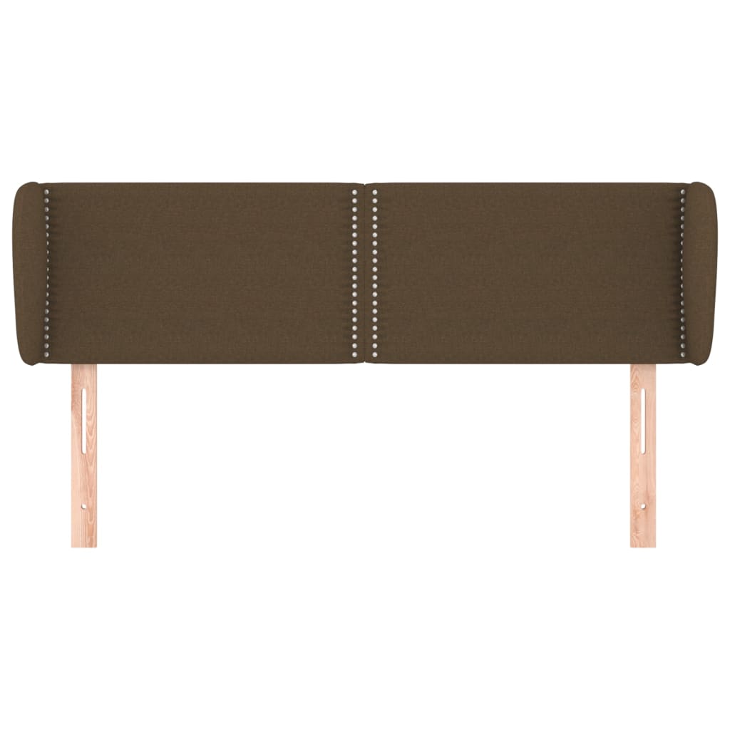vidaXL Tăblie de pat cu aripioare maro închis 147x23x78/88 cm textil