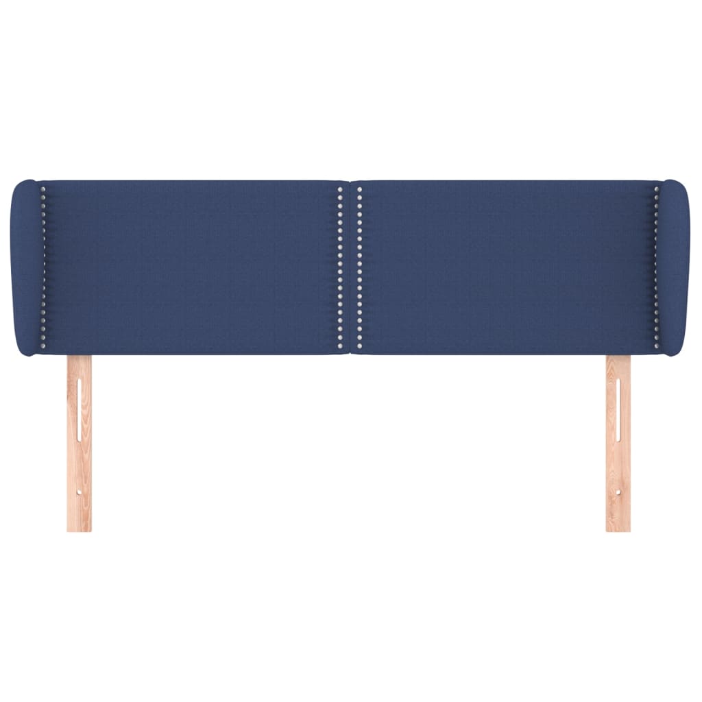 vidaXL Tăblie de pat cu aripioare, albastru, 147x23x78/88 cm textil