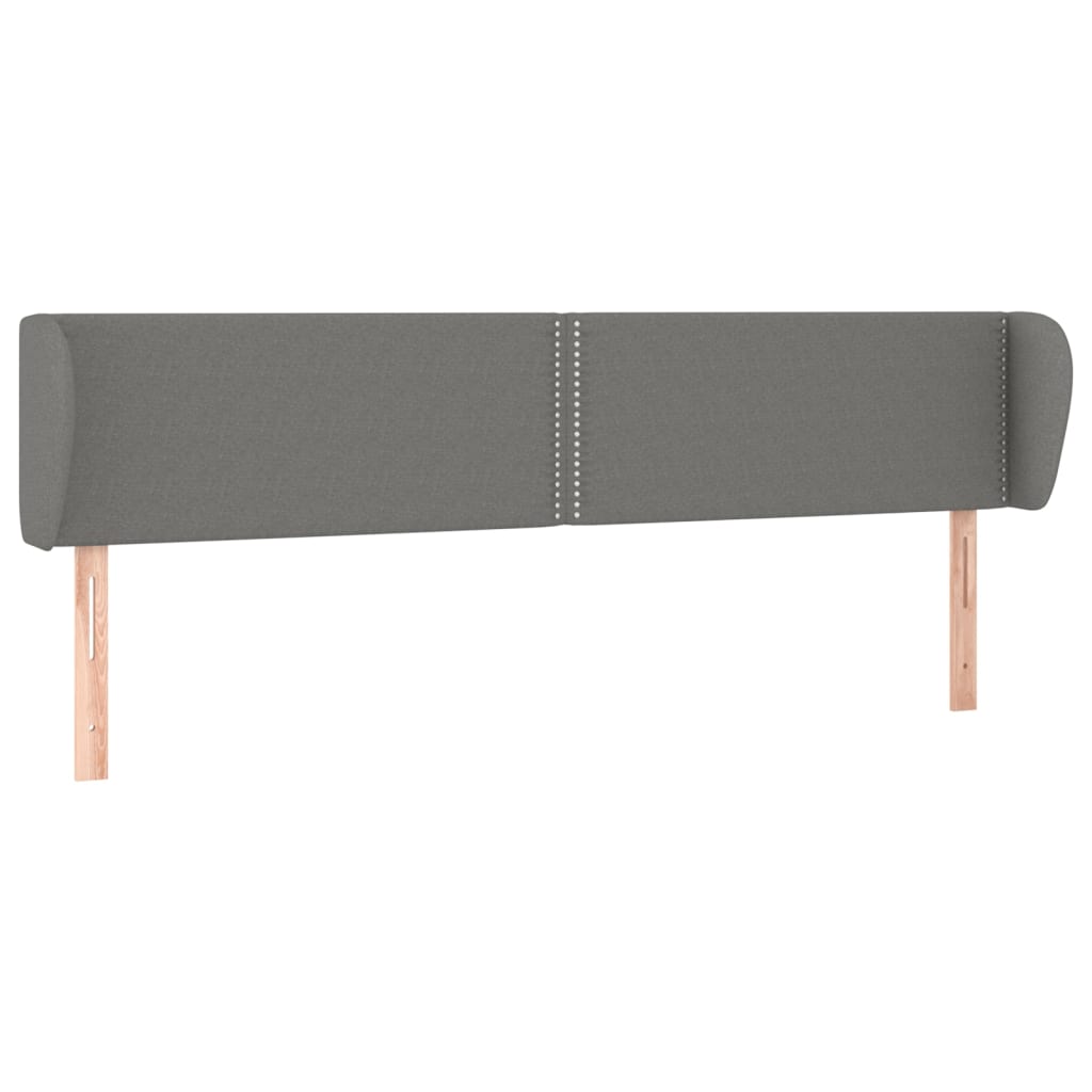 vidaXL Tăblie de pat cu aripioare gri închis 163x23x78/88 cm textil vidaXL Tăblie de pat cu aripioare gri închis 163x23x78/88 cm textil