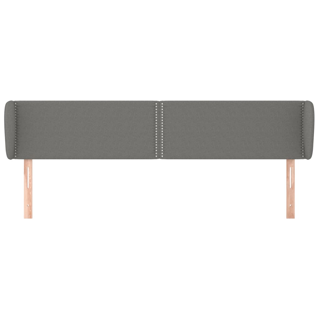 vidaXL Tăblie de pat cu aripioare gri închis 163x23x78/88 cm textil vidaXL Tăblie de pat cu aripioare gri închis 163x23x78/88 cm textil