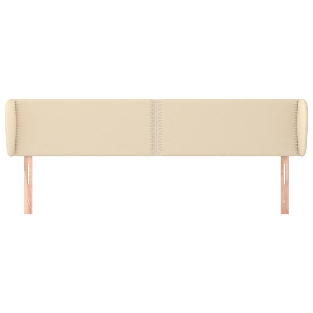 vidaXL Tăblie de pat cu aripioare crem 183x23x78/88 cm material textil vidaXL Tăblie de pat cu aripioare crem 183x23x78/88 cm material textil