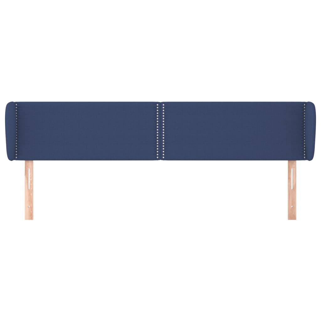 vidaXL Tăblie de pat cu aripioare, albastru, 183x23x78/88 cm textil