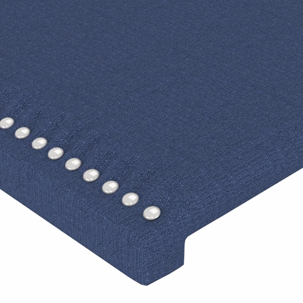 vidaXL Tăblie de pat cu aripioare, albastru, 183x23x78/88 cm textil