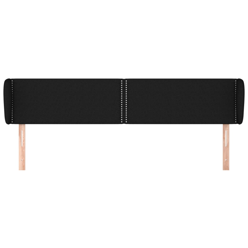 vidaXL Tăblie de pat cu aripioare negru 203x23x78/88 cm textil