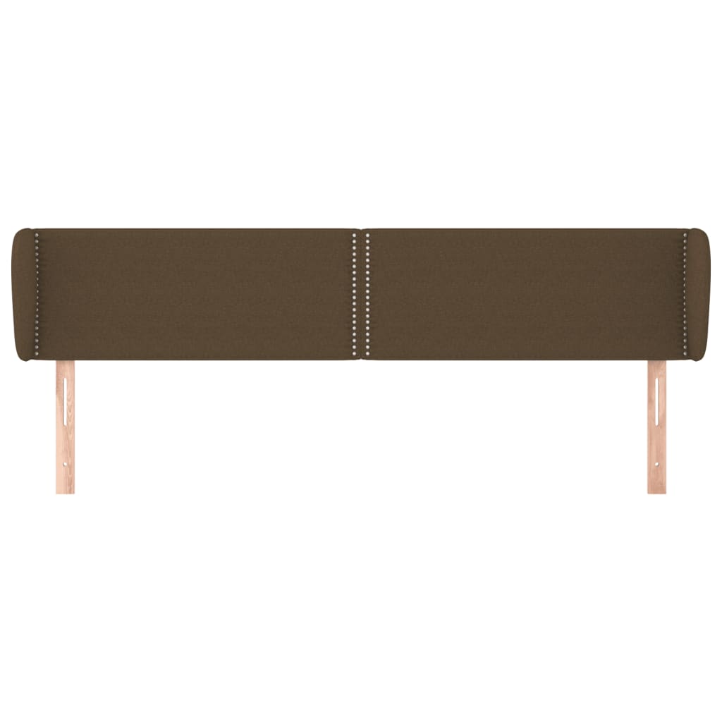 vidaXL Tăblie de pat cu aripioare maro închis 203x23x78/88 cm textil