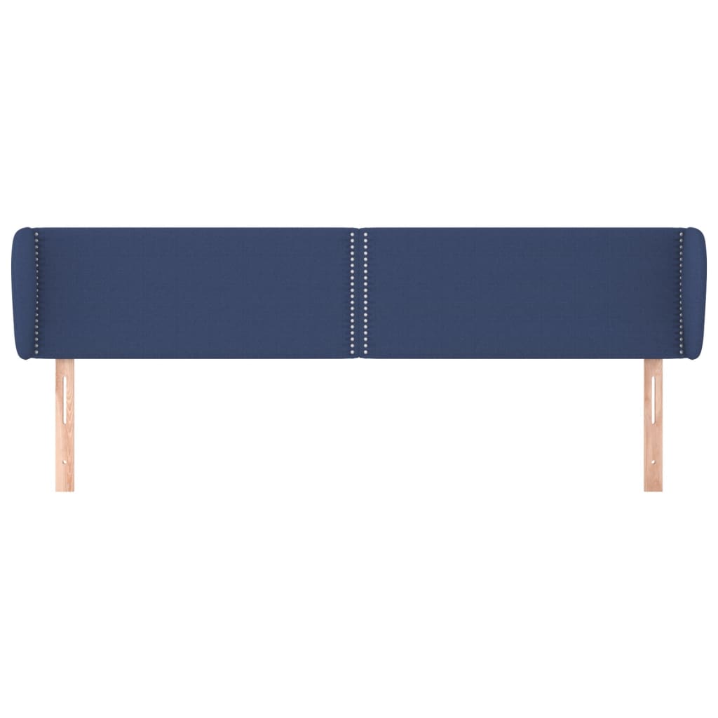 vidaXL Tăblie de pat cu aripioare, albastru, 203x23x78/88 cm textil vidaXL Tăblie de pat cu aripioare, albastru, 203x23x78/88 cm textil