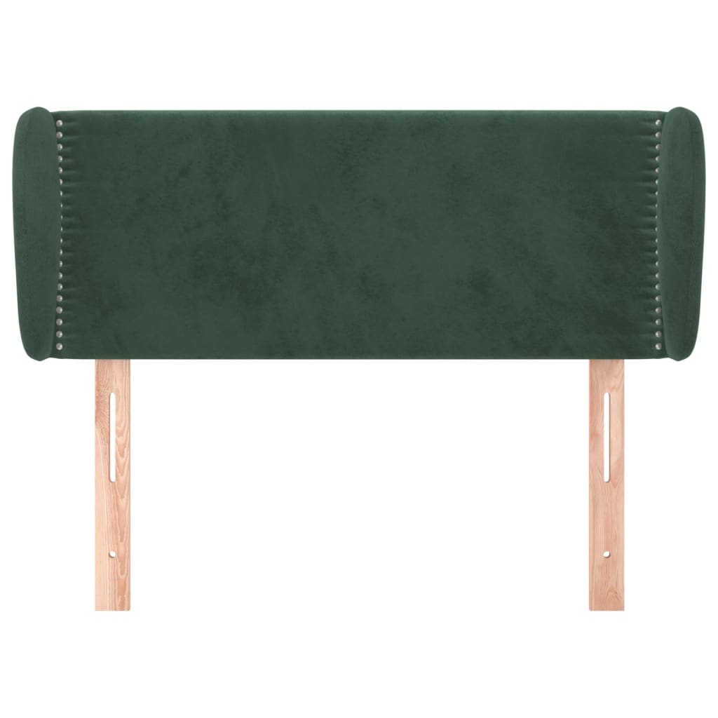 vidaXL Tăblie de pat cu aripioare verde închis 83x23x78/88 cm catifea