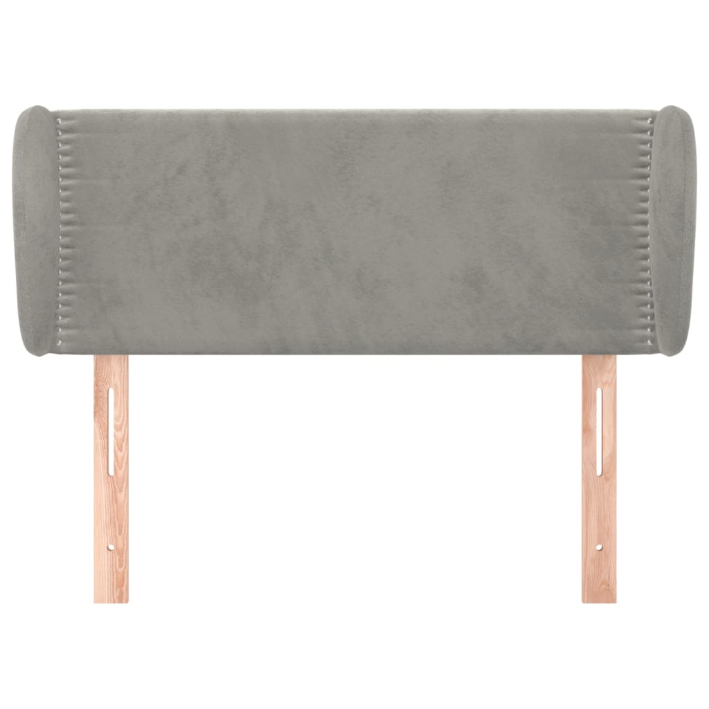 vidaXL Tăblie de pat cu aripioare gri deschis 93x23x78/88 cm catifea