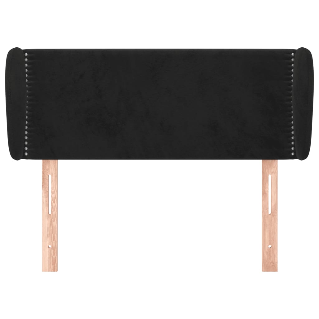 vidaXL Tăblie de pat cu aripioare negru 93x23x78/88 cm catifea