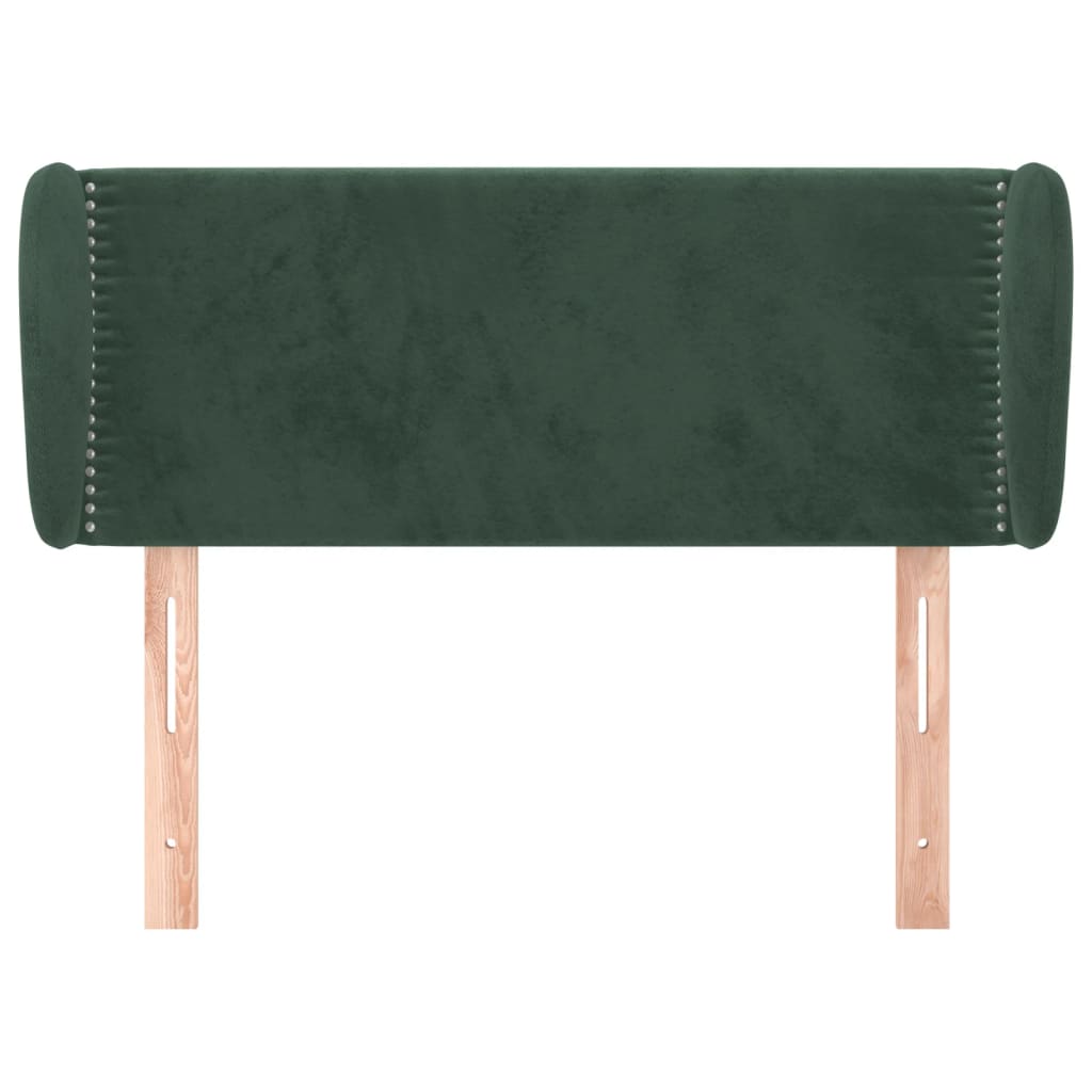 vidaXL Tăblie de pat cu aripioare verde închis 93x23x78/88 cm catifea