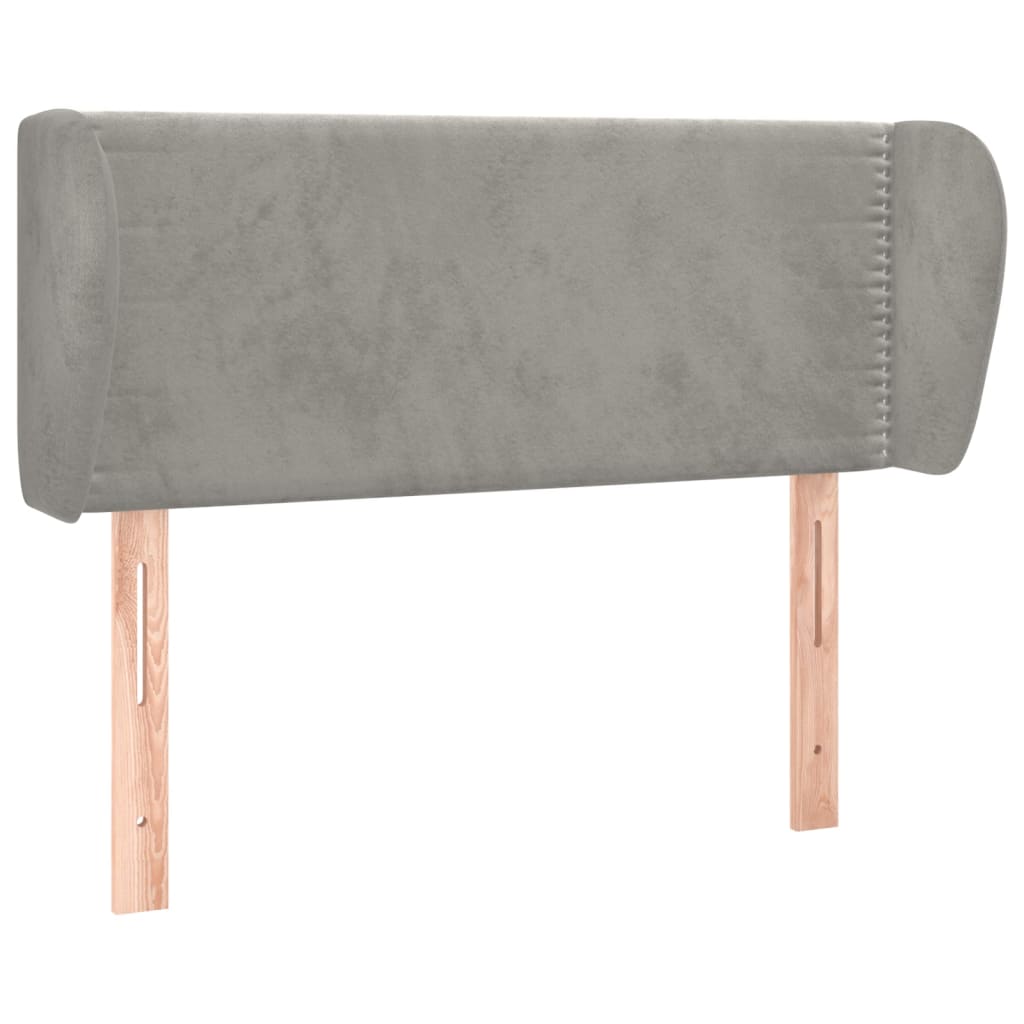 vidaXL Tăblie de pat cu aripioare gri deschis 103x23x78/88 cm catifea vidaXL Tăblie de pat cu aripioare gri deschis 103x23x78/88 cm catifea