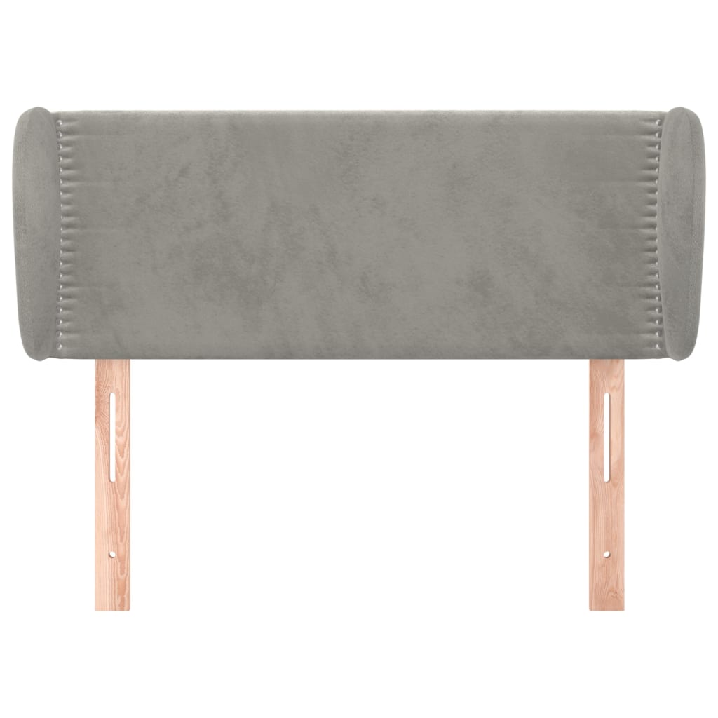 vidaXL Tăblie de pat cu aripioare gri deschis 103x23x78/88 cm catifea vidaXL Tăblie de pat cu aripioare gri deschis 103x23x78/88 cm catifea