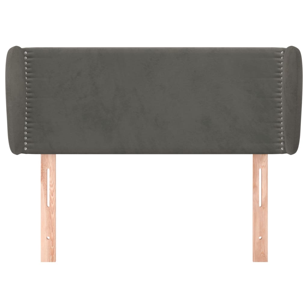 vidaXL Tăblie de pat cu aripioare gri închis 103x23x78/88 cm catifea