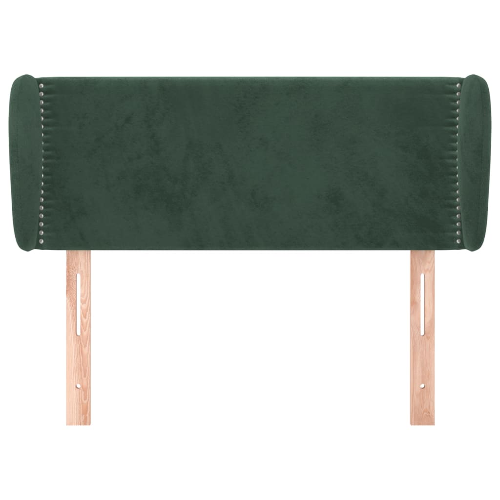 vidaXL Tăblie de pat cu aripioare verde închis 103x23x78/88 cm catifea