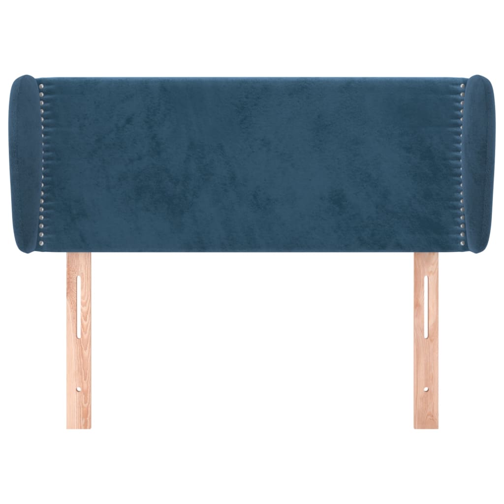 vidaXL Tăblie pat cu aripioare albastru închis 103x23x78/88 cm catifea