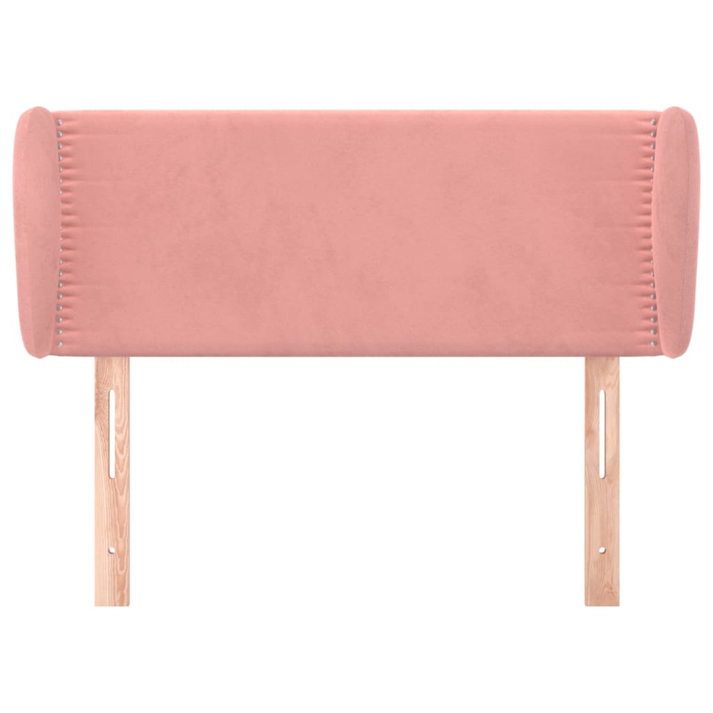vidaXL Tăblie de pat cu aripioare roz 103x23x78/88 cm catifea