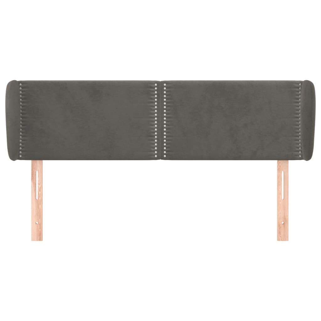 vidaXL Tăblie de pat cu aripioare gri închis 147x23x78/88 cm catifea vidaXL Tăblie de pat cu aripioare gri închis 147x23x78/88 cm catifea