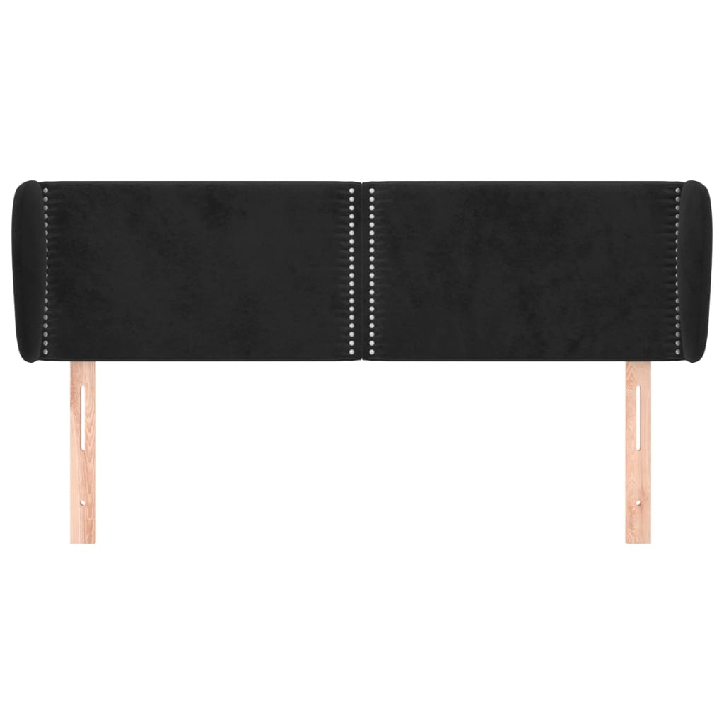 vidaXL Tăblie de pat cu aripioare negru 147x23x78/88 cm catifea