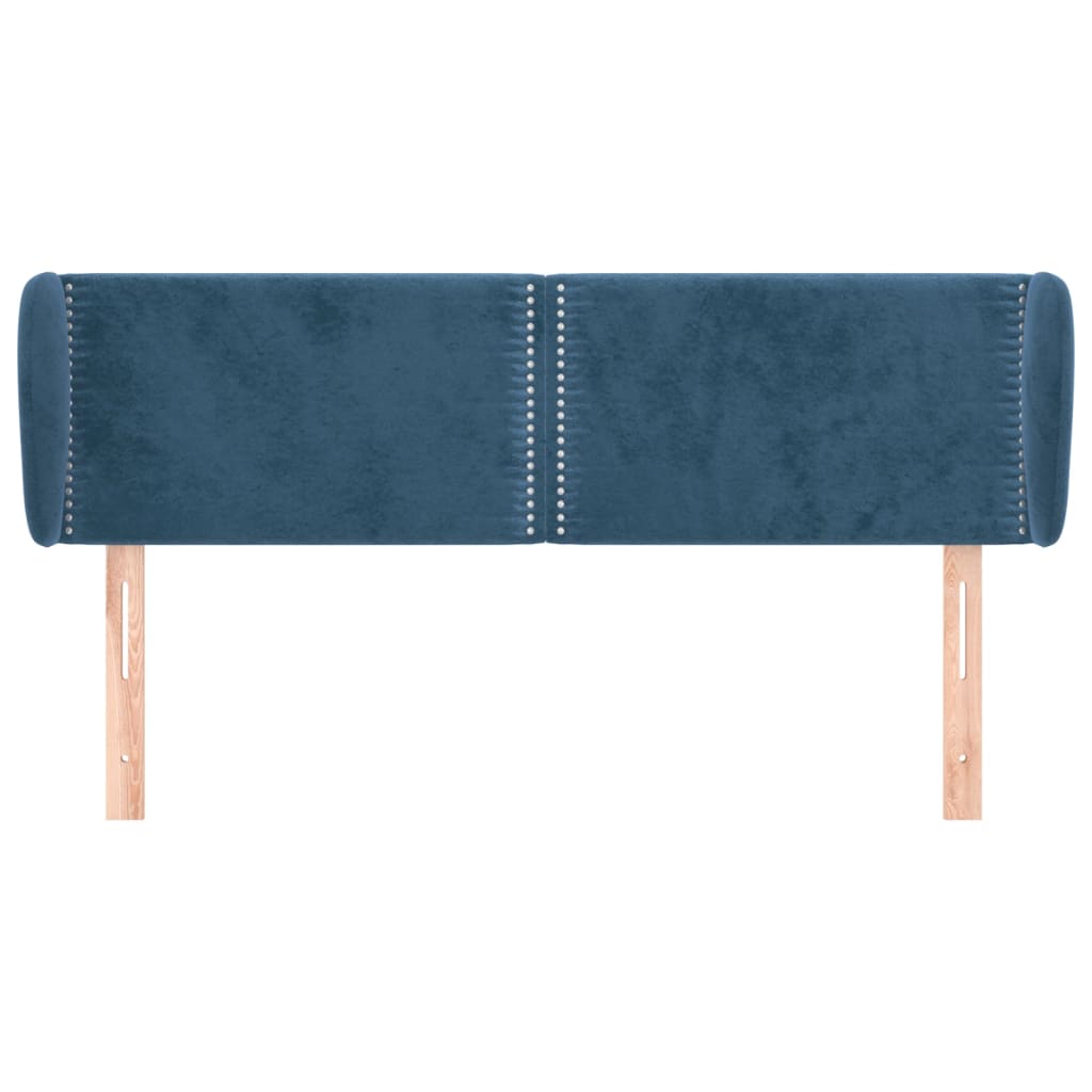vidaXL Tăblie pat cu aripioare albastru închis 147x23x78/88 cm catifea