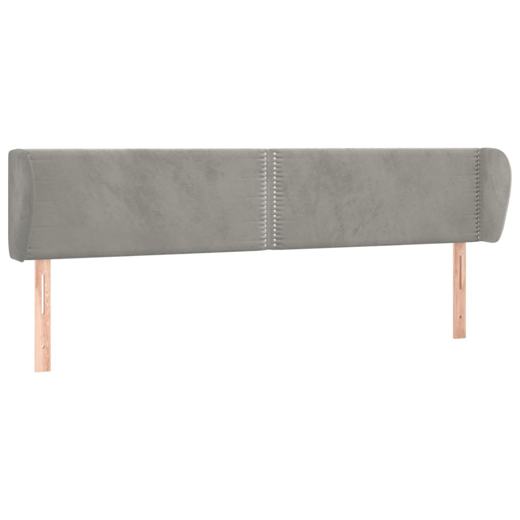 vidaXL Tăblie de pat cu aripioare gri deschis 163x23x78/88 cm catifea