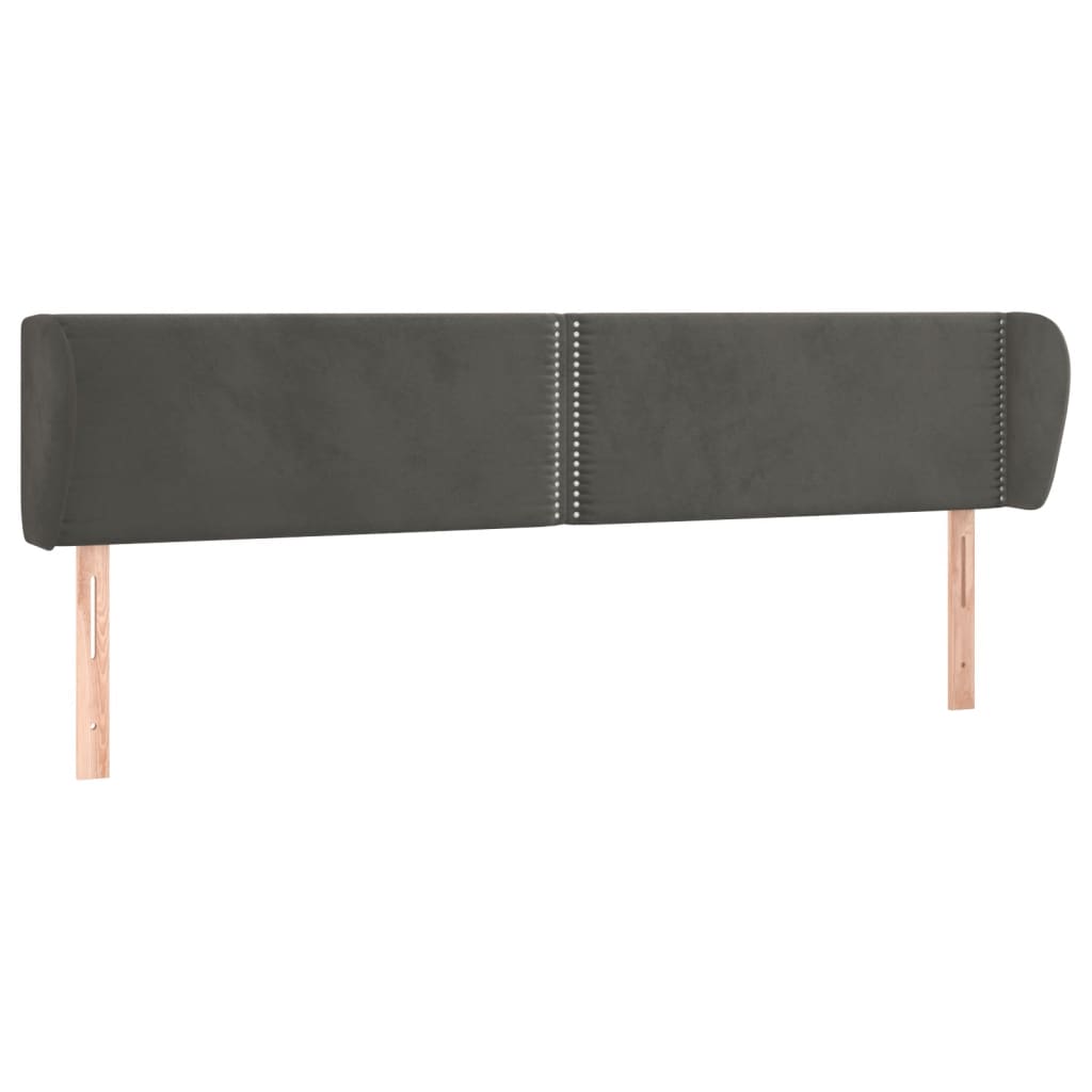 vidaXL Tăblie de pat cu aripioare gri închis 163x23x78/88 cm catifea vidaXL Tăblie de pat cu aripioare gri închis 163x23x78/88 cm catifea