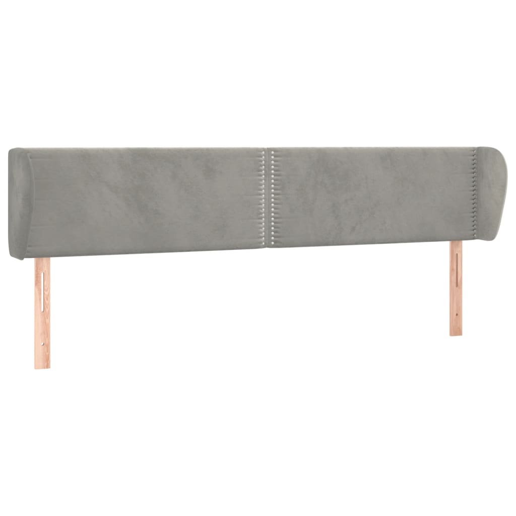 vidaXL Tăblie de pat cu aripioare gri deschis 183x23x78/88 cm catifea vidaXL Tăblie de pat cu aripioare gri deschis 183x23x78/88 cm catifea
