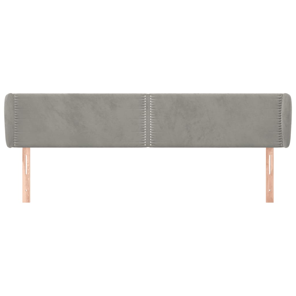 vidaXL Tăblie de pat cu aripioare gri deschis 183x23x78/88 cm catifea vidaXL Tăblie de pat cu aripioare gri deschis 183x23x78/88 cm catifea
