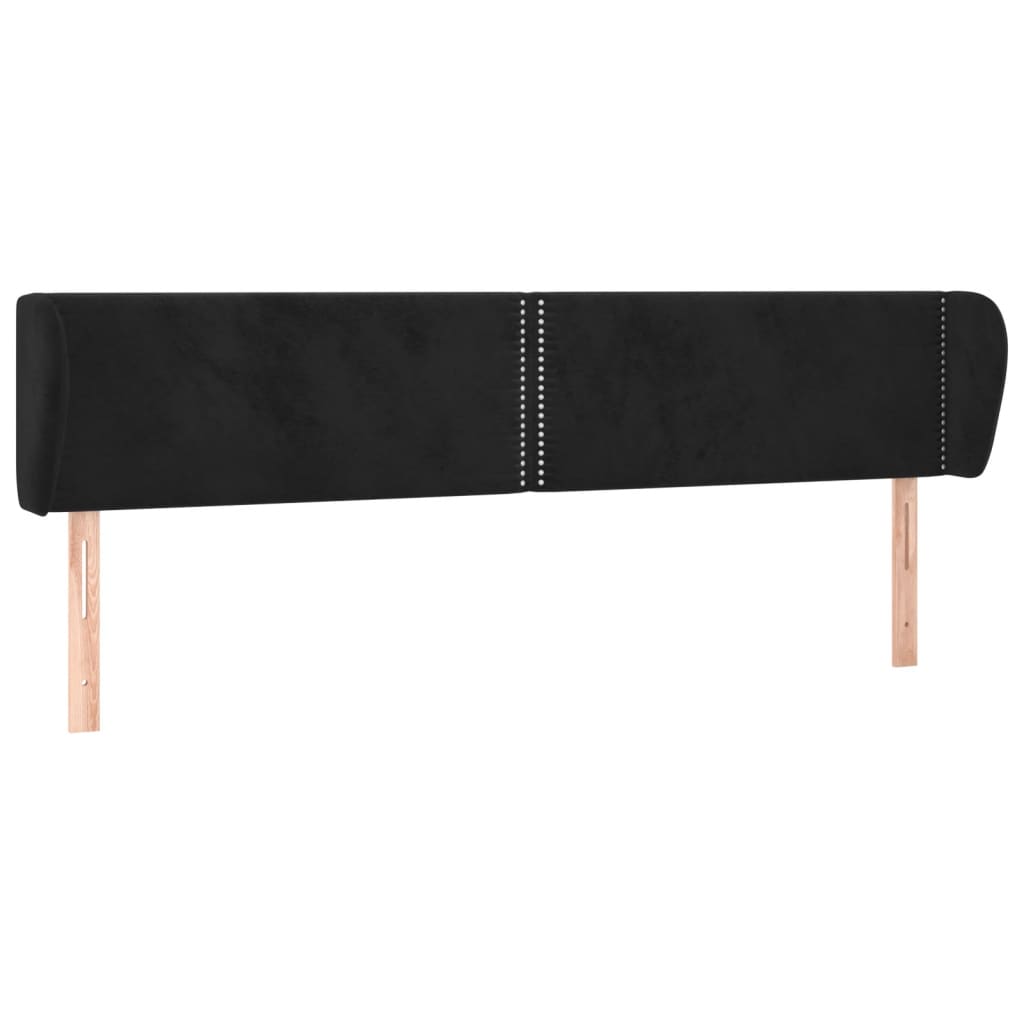 vidaXL Tăblie de pat cu aripioare negru 183x23x78/88 cm catifea
