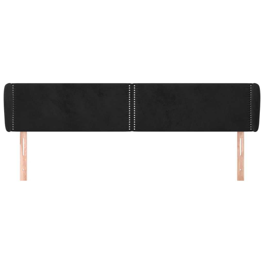 vidaXL Tăblie de pat cu aripioare negru 203x23x78/88 cm catifea
