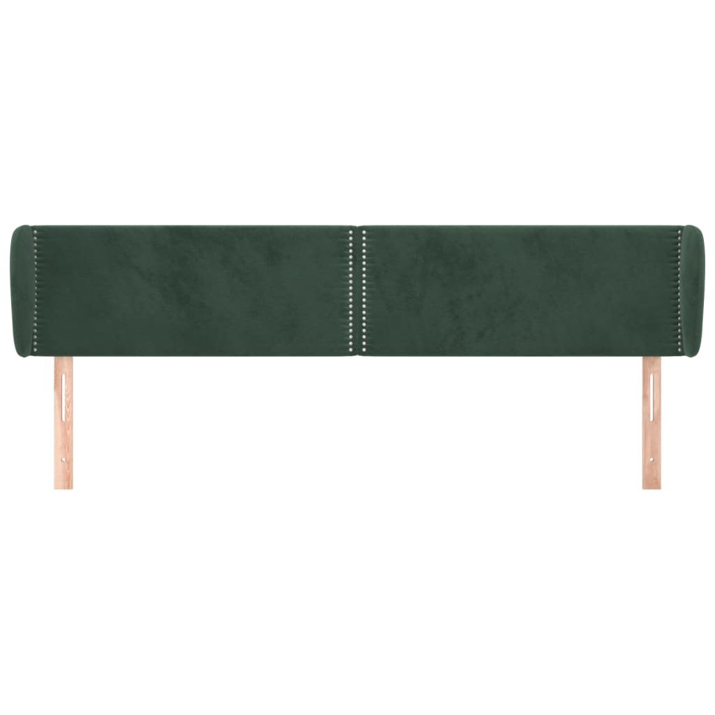vidaXL Tăblie de pat cu aripioare verde închis 203x23x78/88 cm catifea