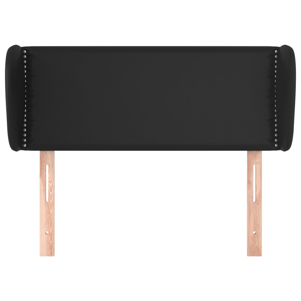 vidaXL Tăblie de pat cu aripioare negru 93x23x78/88 cm piele ecologică