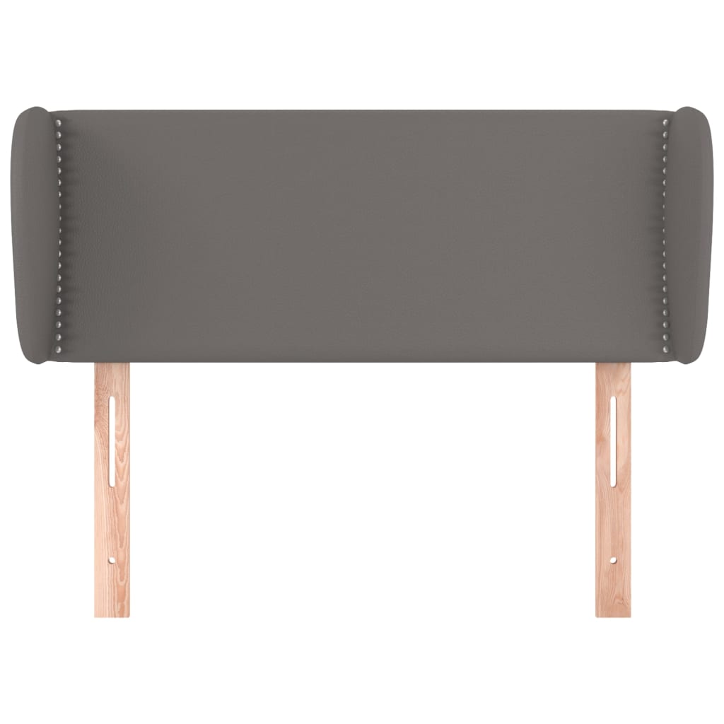 vidaXL Tăblie de pat cu aripioare gri 93x23x78/88 cm piele ecologică