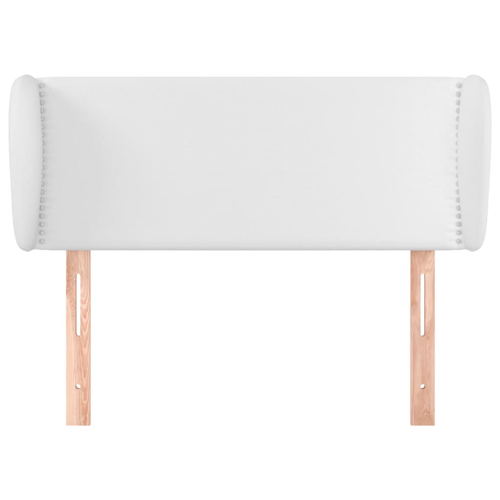 vidaXL Tăblie de pat cu aripioare alb 103x23x78/88 cm piele ecologică