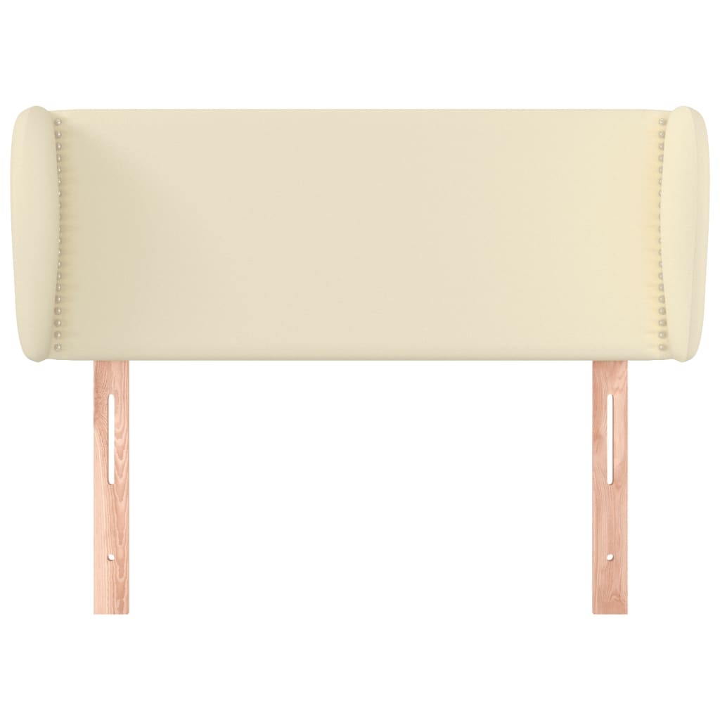 vidaXL Tăblie de pat cu aripioare crem 103x23x78/88 cm piele ecologică vidaXL Tăblie de pat cu aripioare crem 103x23x78/88 cm piele ecologică