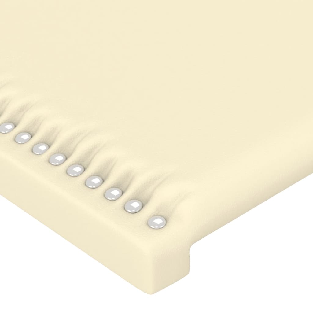 vidaXL Tăblie de pat cu aripioare crem 103x23x78/88 cm piele ecologică vidaXL Tăblie de pat cu aripioare crem 103x23x78/88 cm piele ecologică